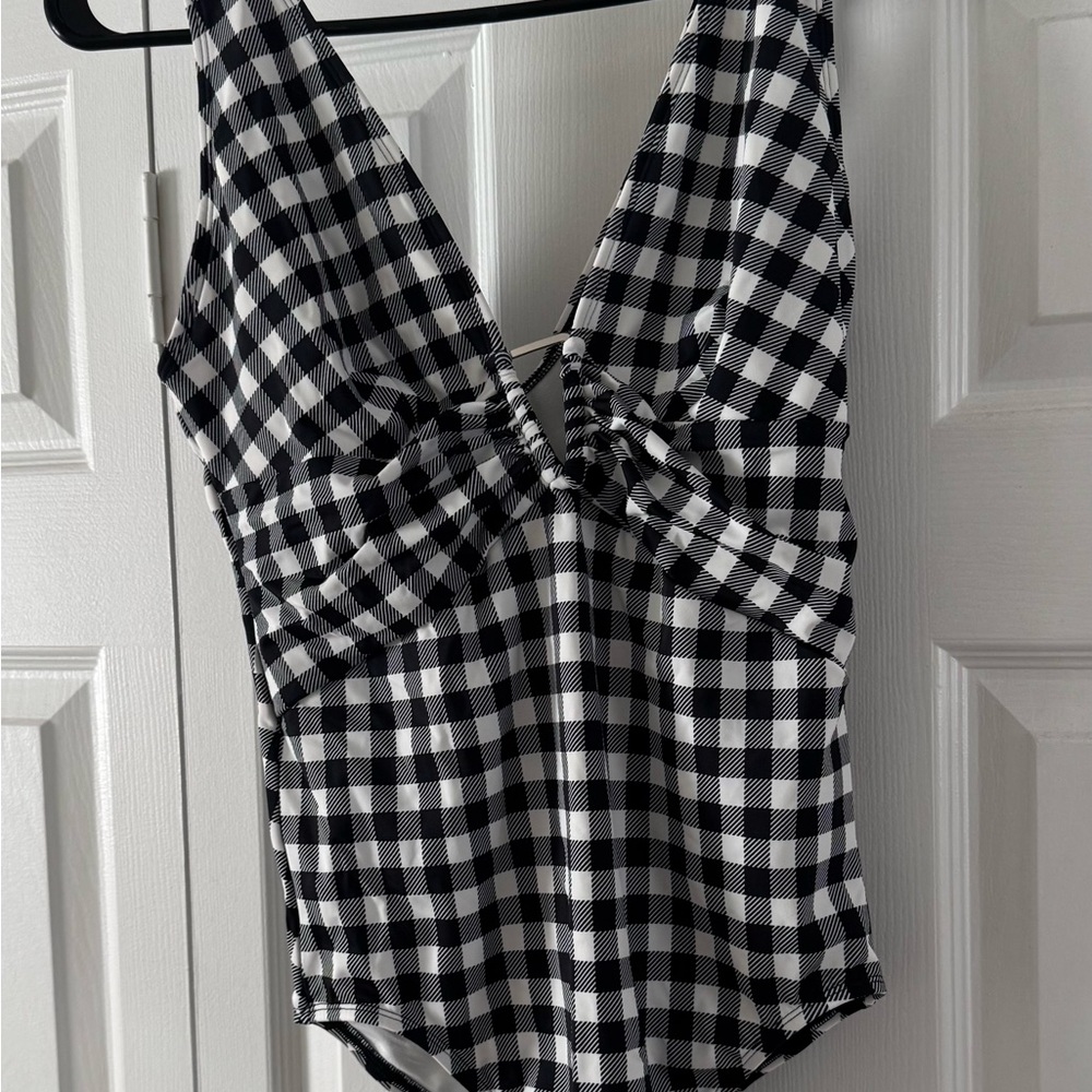 Black and White Checkered Swimsuit